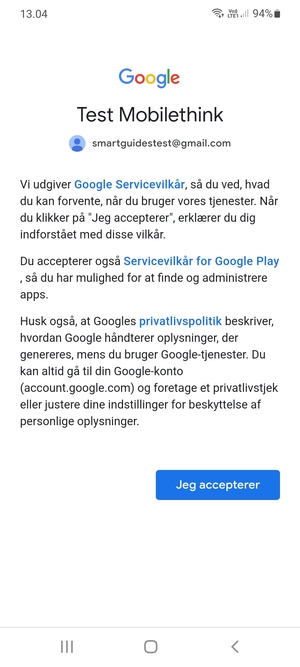 Vælg Jeg accepterer