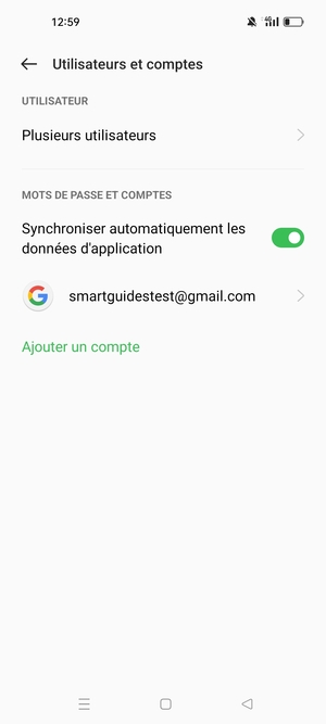 Sélectionnez votre compte Google