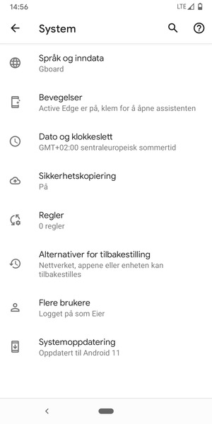 Velg Systemoppdatering