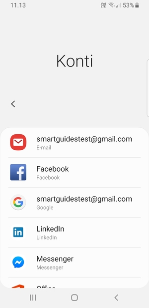 Vælg din Google konto