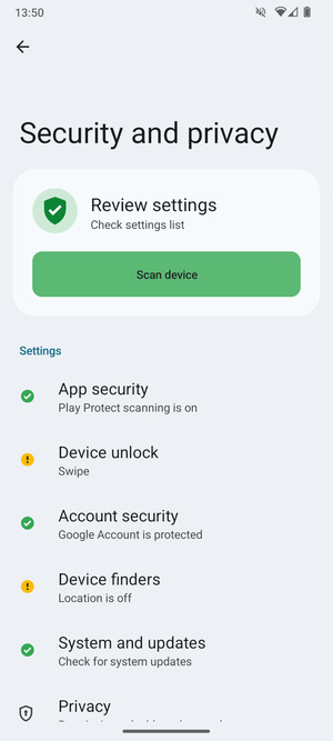 Select Device unlock