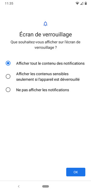 Sélectionnez votre option préférée et sélectionnez OK