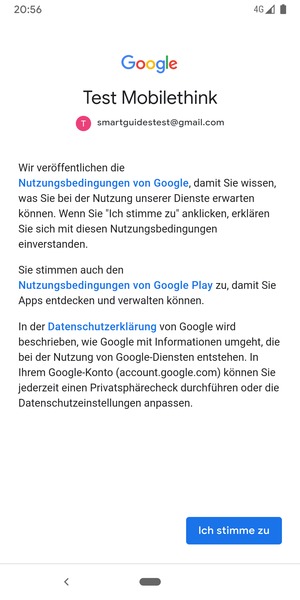 Wählen Sie Ich stimme zu