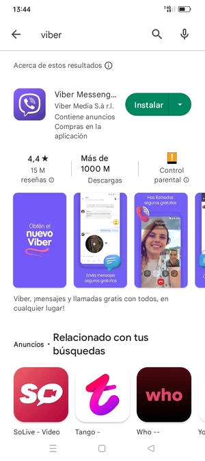Seleccione la aplicación