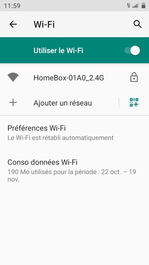 Sélectionnez le réseau sans fil auquel vous souhaitez vous connecter