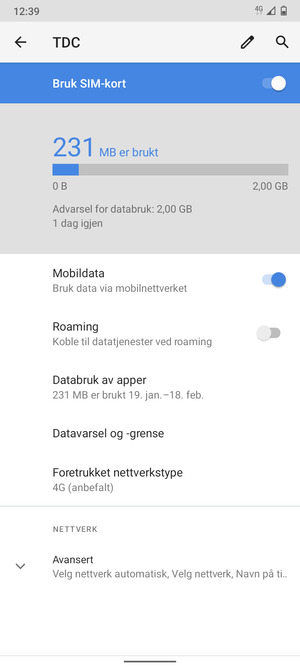 Velg Avansert