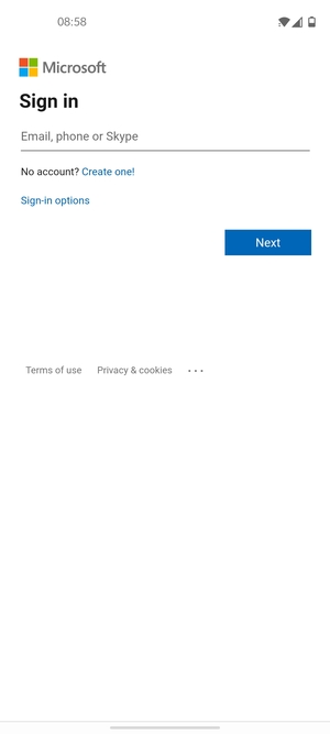 Enter your Email address and select Next