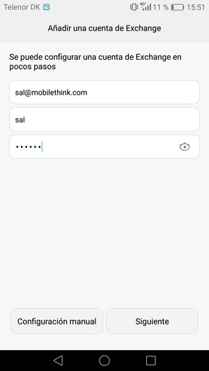 Introduzca su dirección de correo electrónico, nombre de usuario y contraseña. Seleccione Siguiente