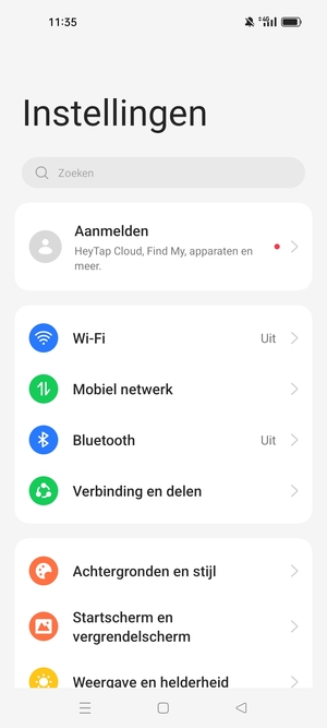 Selecteer Mobiel netwerk