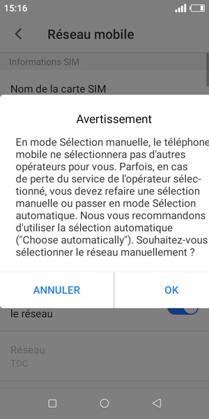 Sélectionnez OK