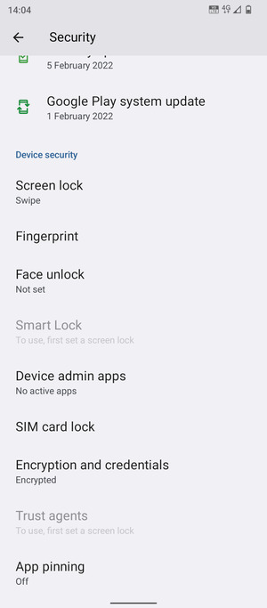 To change the PIN for the SIM card,  scroll to and select SIM card lock