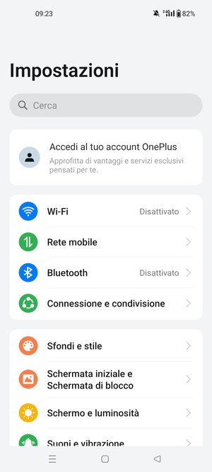 Seleziona Connessione e condivisione