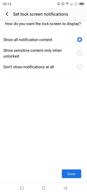Select your preferred option and select Done
