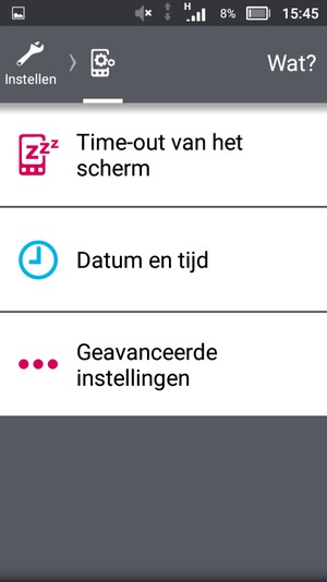 Scroll naar en selecteer Geavanceerde instellingen