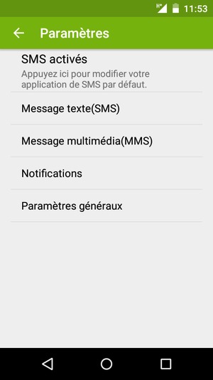 Sélectionnez Message texte(SMS)