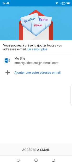 Sélectionnez ACCÉDER À GMAIL