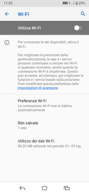Attiva Utilizza Wi-Fi