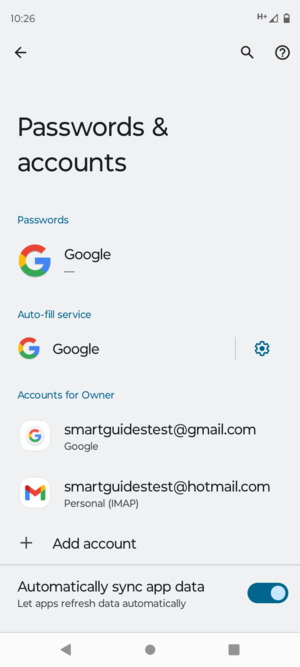 Select your Google account