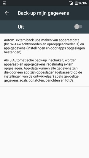 Schakel Back-up mijn gegevens in