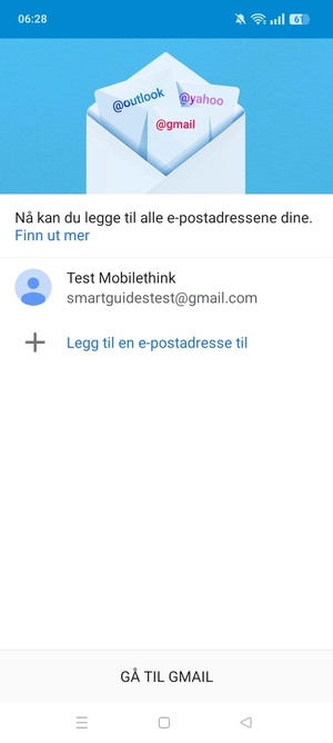 Velg GÅ TIL GMAIL