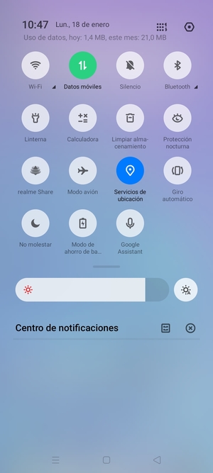 Desactive Servicios de ubicación