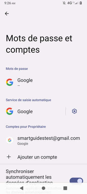 Sélectionnez votre compte Google