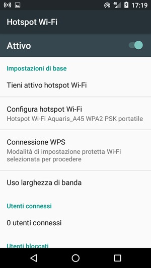 Il telefono è ora pronto per essere usato come modem