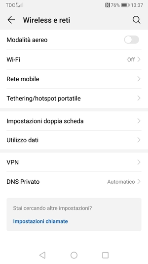Seleziona Rete mobile