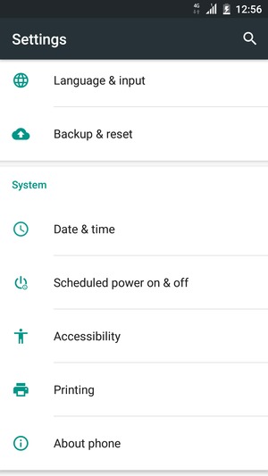 Scroll to and select About phone