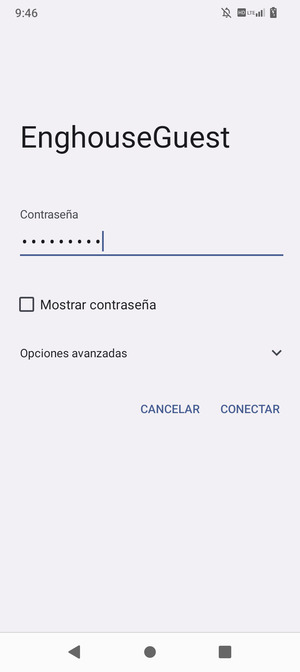 Introduzca la contraseña de Wi-Fi y seleccione CONECTAR