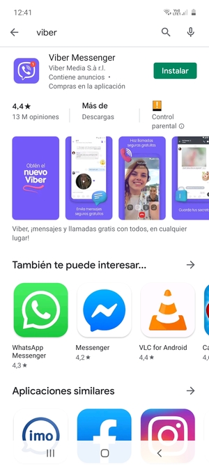 Seleccione la aplicación