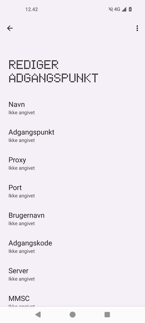 Indtast internet-oplysninger