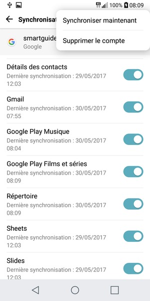 Sélectionnez Synchroniser maintenant