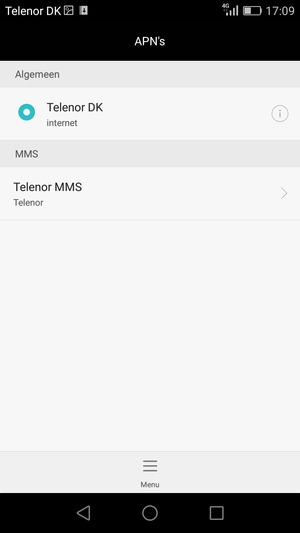 Selecteer het toegangspunt voor internet