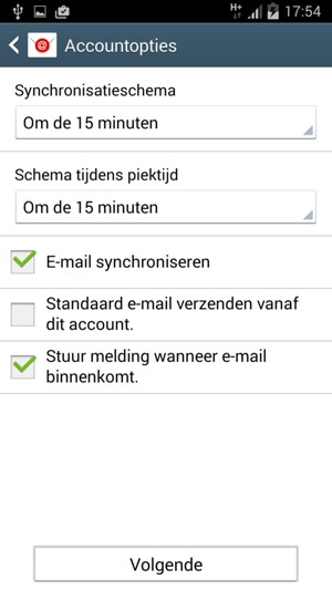 Selecteer Volgende