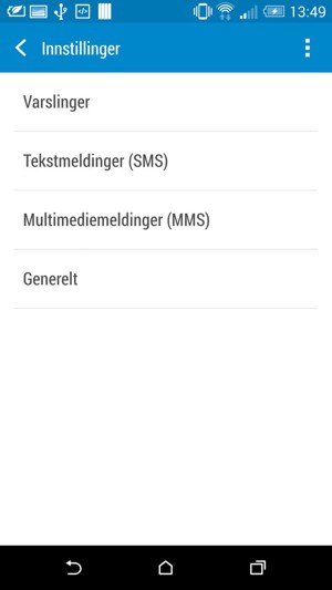 Velg Tekstmeldinger (SMS)