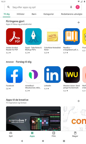 Vælg søgefeltet