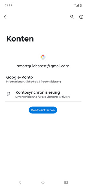 Wählen Sie Kontosychronisierung
