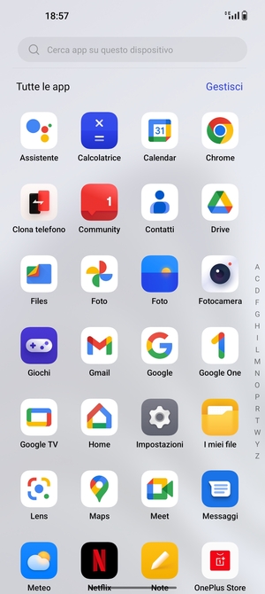 Seleziona Impostazioni