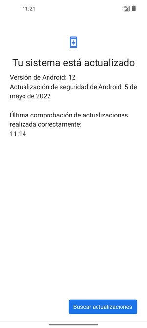 Si su teléfono está actualizado, verá la siguiente pantalla