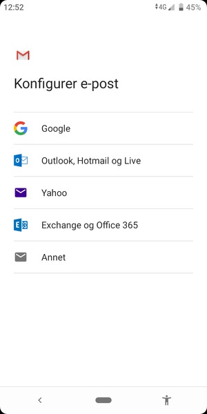 Velg Outlook, Hotmail og Live