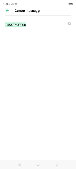 Inserisci il numero di Centro messaggi