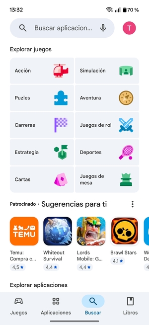 Seleccione la barra de Búsqueda