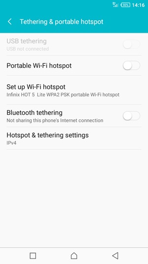 Turn on Wi-Fi hotspot