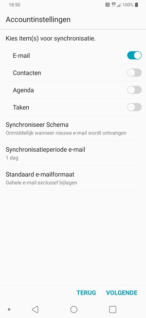 Selecteer VOLGENDE