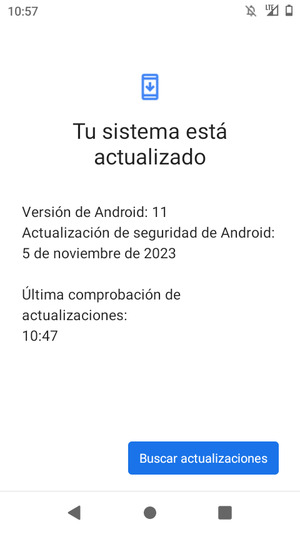 Si su teléfono está actualizado, verá la siguiente pantalla