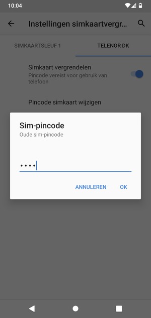 Voer uw Oude sim-pincode in en selecteer OK