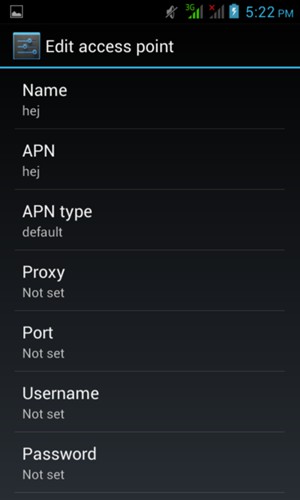 Enter Internet information