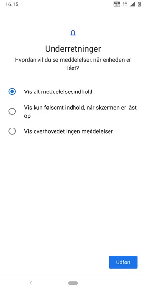 Vælg din foretrukne mulighed og vælg Udført