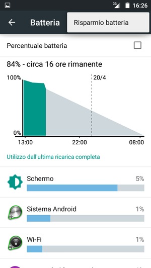 Seleziona Risparmio batteria